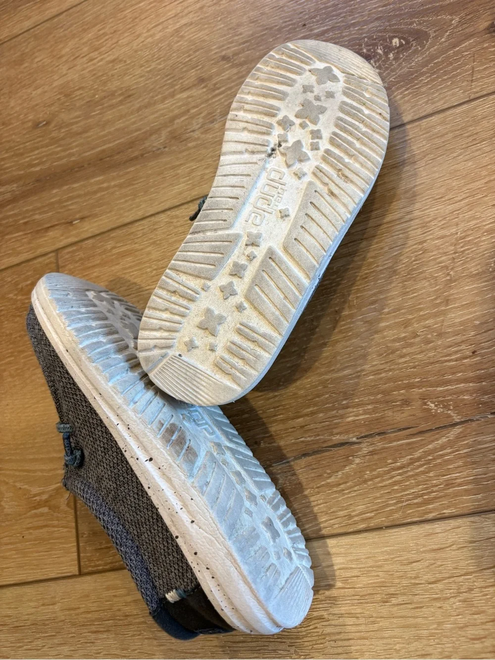Hey Dude Casual Knit Slip-On Loafers in Gray with White Sole
